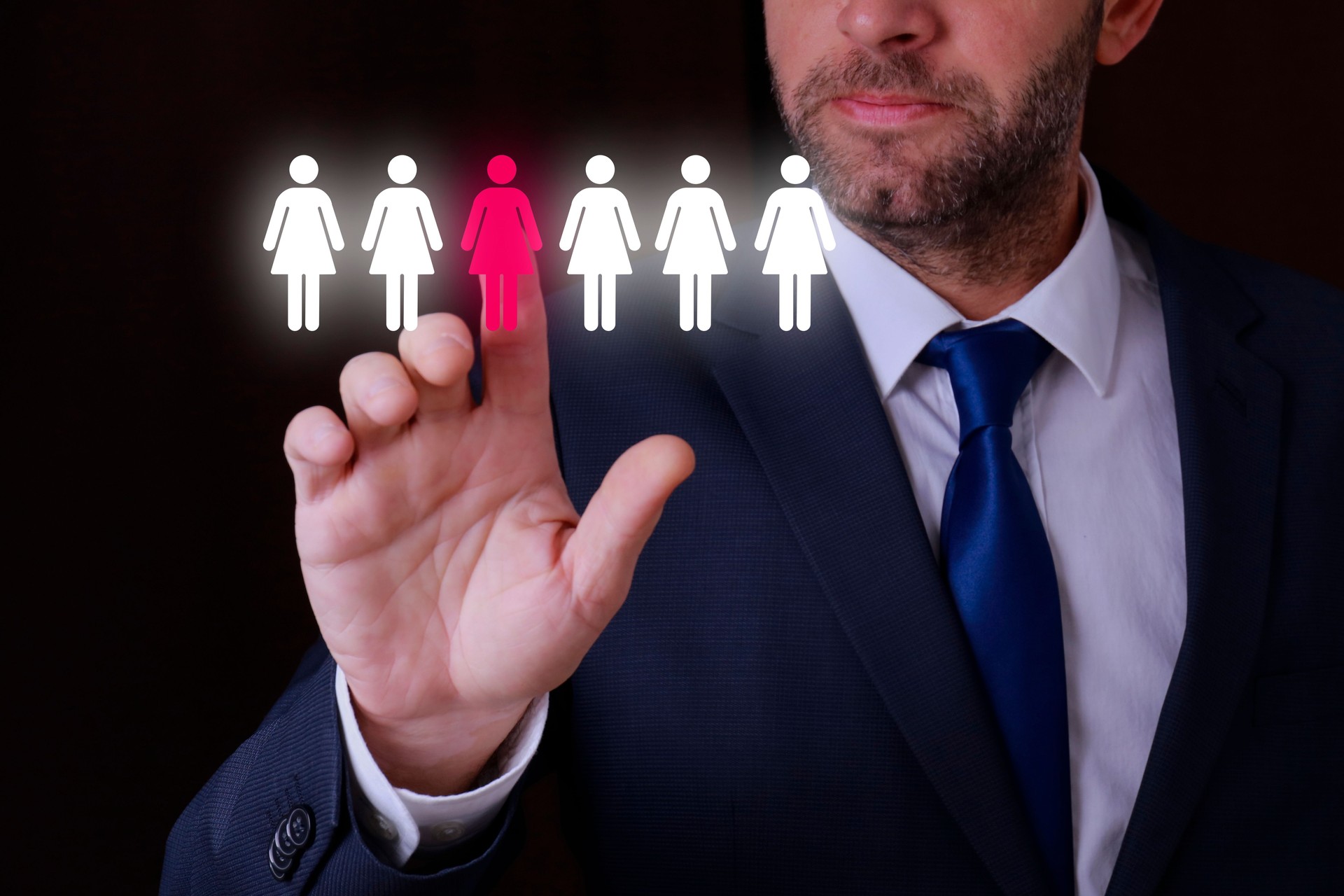 Recruiter Selects Female In Professional Network